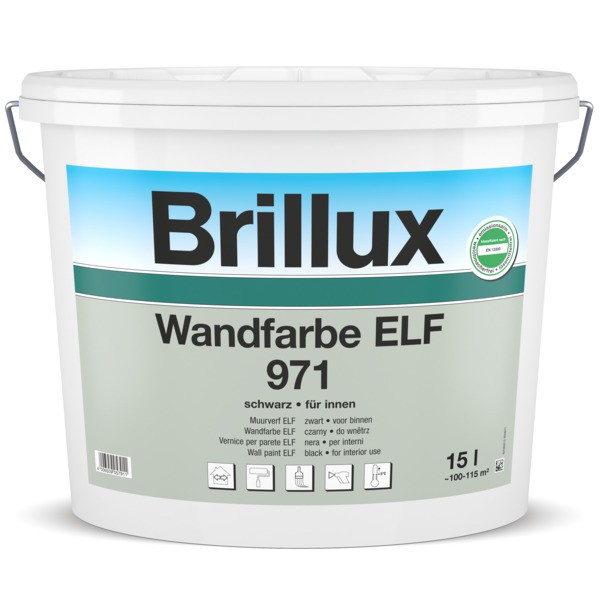 Wandfarbe ELF 971 schwarz, 15 l Eimer