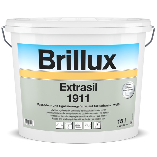 Brillux Extrasil 1911 Silikat-Fassadenfarbe weiß 15 ltr. Eimer