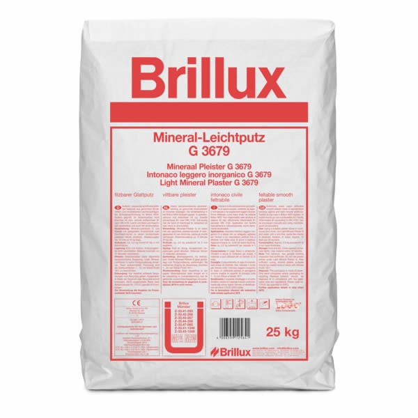 Brillux Mineral Leichtputz G 3679 Glatt bzw leicht strukturierter Modellierputz 25 KG weiß
