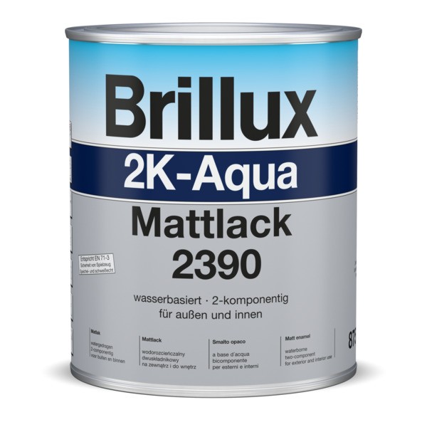 Brillux 2K-Aqua Mattlack 2390 weiß 3,5 Ltr. Dose (Härter nicht enthalten, bitte sep. bestellen)
