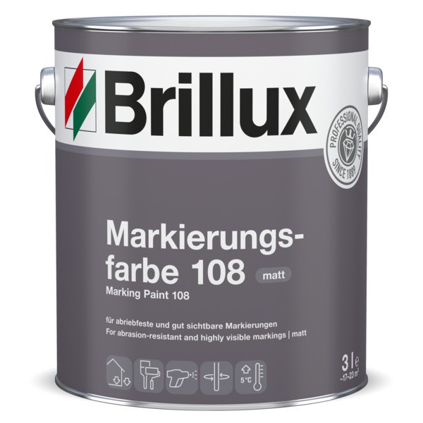 Brillux Markierungsfarbe 108 matt weiß | 3 Ltr.